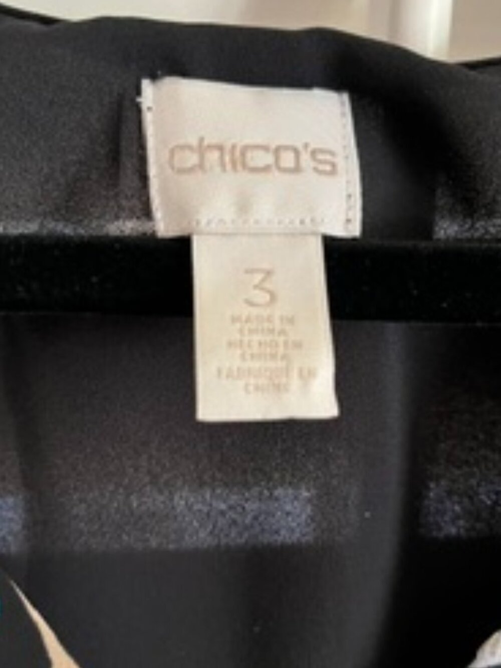Chico's Black and Flowered Sheer Tunic with Liner - Picture 5 of 5